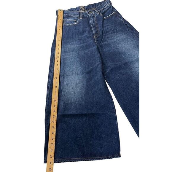 PRPS Women's Gaucho Cropped Wide Leg Jeans Dark Wash 100% Cotton Size 26 New - Picture 7 of 16
